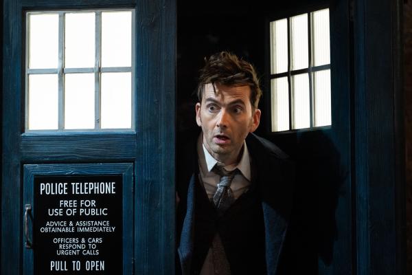 David Tennant inside the TARDIS